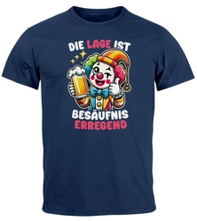 MoonWorks Print-Shirt Herren T-Shirt Party Feiern Trinken Last Minute Faschingskostüme Blau/Dunkelblau