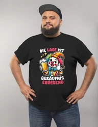 MoonWorks Print-Shirt Herren T-Shirt Party Feiern Trinken Last Minute Faschingskostüme Schwarz/Creme/Dunkelgrau/Rot