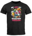 MoonWorks Print-Shirt Herren T-Shirt Party Feiern Trinken Last Minute Faschingskostüme Schwarz/Creme/Dunkelgrau/Rot