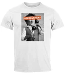 MoonWorks Print-Shirt Herren T-Shirt Aperlchen Fotoprint Retro Design Schwarz/Weiß