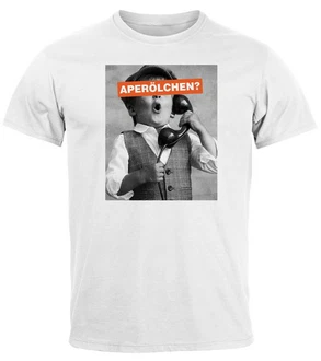MoonWorks Print-Shirt Herren T-Shirt Aperlchen Fotoprint Retro Design