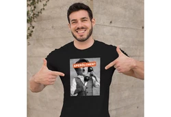 MoonWorks Print-Shirt Herren T-Shirt Aperlchen Fotoprint Retro Design schwarz/weiss