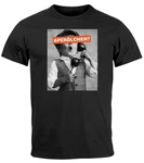 MoonWorks Print-Shirt Herren T-Shirt Aperlchen Fotoprint Retro Design schwarz/weiss