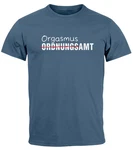 MoonWorks Print-Shirt Herren T-Shirt Aufdruck Ordnungsamt Orgasmusamt Blau/Grau/Dunkelblau