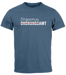 Print-Shirt Herren T-Shirt Aufdruck Ordnungsamt Orgasmusamt Witz Wortspiel mit Print