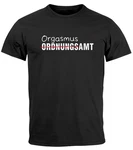 MoonWorks Print-Shirt Herren T-Shirt Aufdruck Ordnungsamt Orgasmusamt Dunkelrot/Dunkelgrau/Braun/Creme/Rot/Bordeaux