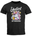 MoonWorks Print Shirt Herren T-Shirt Fasching Karneval Party Es eskaliert eh Spruch  