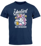 MoonWorks Print Shirt Herren T-Shirt Fasching Karneval Party Es eskaliert eh Spruch  