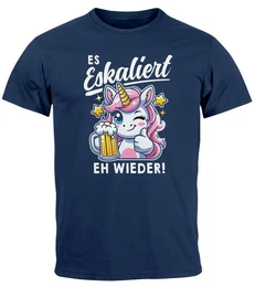 Print-Shirt Herren T-Shirt Fasching Karneval Party Es eskaliert eh Spruch Lustig mit Print