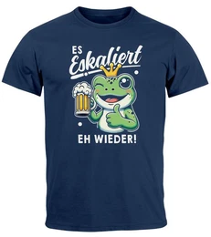 Print-Shirt Herren T-Shirt Fasching Karneval Party Es eskaliert eh Spruch Lustig mit Print