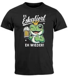 MoonWorks Print Shirt Herren T-Shirt Fasching Karneval Party Es eskaliert eh Spruch  