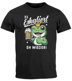 Print-Shirt Herren T-Shirt Fasching Karneval Party Es eskaliert eh Spruch Lustig mit Print