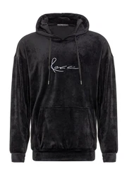 Hoodie aus Samt Stylischer Kapuzenpullover mit edlem Glanz