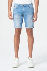 Miracle of Denim Jeansbermudas Thomas Shorts Creme/Hellblau/Weiß