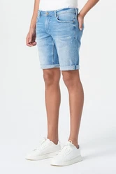 Miracle of Denim Jeansbermudas Thomas Shorts Creme/Hellblau/Weiß