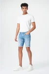 Miracle of Denim Jeansbermudas Thomas Shorts Creme/Hellblau/Weiß