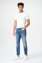Miracle of Denim 5-Pocket Jeans Alf Tapered (1-tlg) Weiß/Beige/Blau