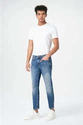 Miracle of Denim 5-Pocket Jeans Alf Tapered (1-tlg) Weiß/Beige/Blau