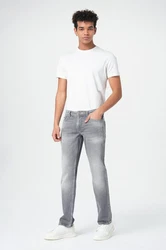 Miracle of Denim 5-Pocket Jeans Thomas Comfort Hellgrau/Grau/Weiß