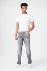 Miracle of Denim 5-Pocket Jeans Thomas Comfort Hellgrau/Grau/Weiß