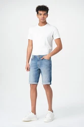 Miracle of Denim Jeansbermudas Trevol Shorts Creme/Blau/Schwarz