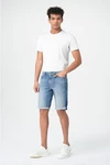 Miracle of Denim Jeansbermudas Trevol Shorts Creme/Blau/Schwarz
