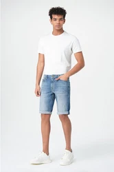 Miracle of Denim Jeansbermudas Trevol Shorts Creme/Blau/Schwarz