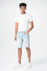 Miracle of Denim Jeansbermudas Trevol Shorts Hellblau/Weiß/Creme