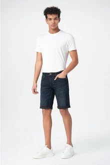 Miracle of Denim Jeansbermudas Trevol Shorts Dunkelblau/Schwarz/Weiß/Blau/Creme