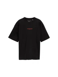 TOM TAILOR Denim Oversize T-Shirt mit Rücken-Print Schwarz