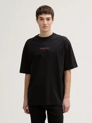 TOM TAILOR Denim Oversize T-Shirt mit Rücken-Print Schwarz