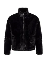 Wintermantel Stand Collar Faux Fur Coat