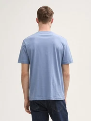 TOM TAILOR T-Shirt aus Baumwolle mit Logo-Print Hellblau/Blau