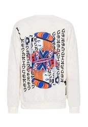 RedBridge Sweatshirt mit Spielkarten Print Weiß/Creme/Beige/Rosa/Rot