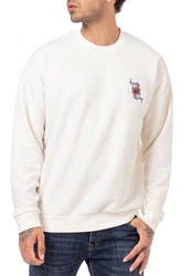 RedBridge Sweatshirt mit Spielkarten Print Weiß/Creme/Beige/Rosa/Rot