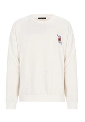 RedBridge Sweatshirt mit Spielkarten Print Weiß/Creme/Beige/Rosa/Rot