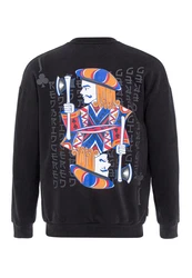 RedBridge Sweatshirt mit Spielkarten Print 