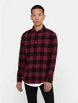 ONLY & SONS Langarmhemd Freizeit Karohemd Holzfäller (4628) rostrot/schwarz