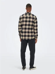 ONLY & SONS Langarmhemd Freizeit Karohemd Holzfäller (4628) Dunkelblau (4628)