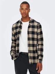 ONLY & SONS Langarmhemd Freizeit Karohemd Holzfäller (4628) Dunkelblau (4628)