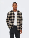ONLY & SONS Langarmhemd Freizeit Karohemd Holzfäller (4628) Dunkelblau (4628)