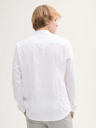 TOM TAILOR Denim Langarmhemd Fitted Hemd Weiß/Creme