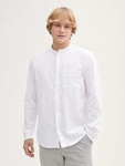 TOM TAILOR Denim Langarmhemd Fitted Hemd Weiß/Creme