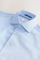 Next Langarmhemd Signature Slim Fit Hellblau/Blau
