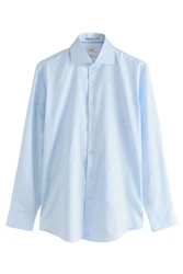 Next Langarmhemd Signature Slim Fit Hellblau/Blau