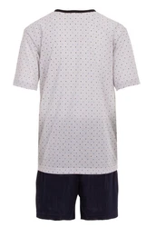 Lucky Schlafanzug Pyjama Set Shorty Grau/Lila/Dunkelblau