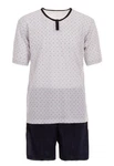 Lucky Schlafanzug Pyjama Set Shorty Grau/Lila/Dunkelblau