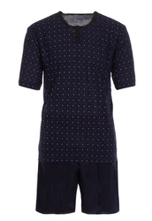 Lucky Schlafanzug Pyjama Set Shorty Dunkelblau