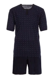 Lucky Schlafanzug Pyjama Set Shorty Dunkelblau