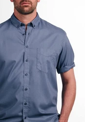Eterna Kurzarmhemd MODERN FIT EASY IRON Grau/Dunkelblau/Blau
